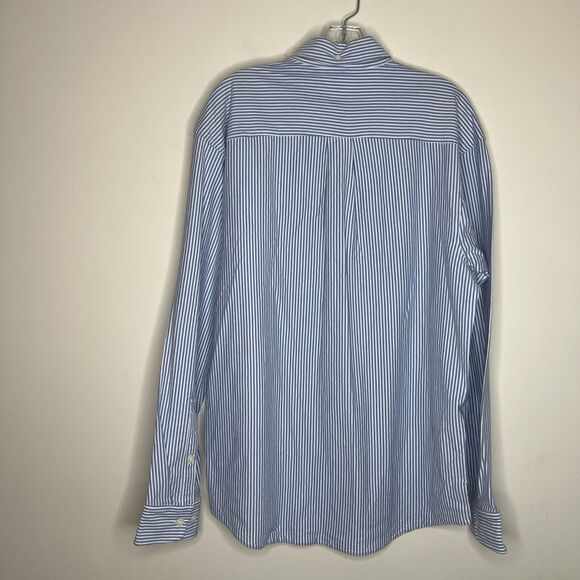 Duluth Trading Co Mens Button Down Shirt Medium Striped Long Sleeve Collar - Picture 2 of 11